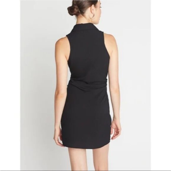 Choosy Size 2 Black Sleeveless Plunging Neckline Mini Shirt Dress - Picture 4 of 11